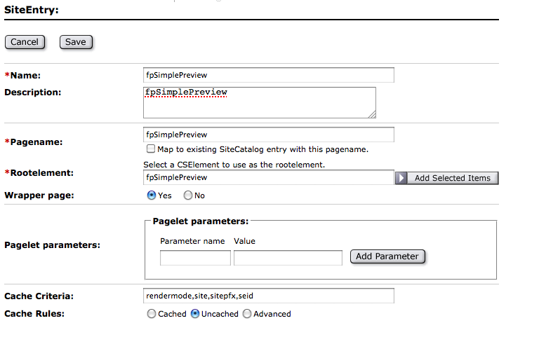 Create Site Entry for the SimplePreview